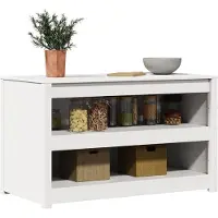 vidaXL Armoire de cuisine MEPPEL, blanche, 106 x 55 x 64 cm, en pin massif