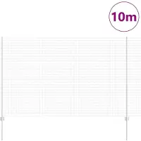 vidaXL Clôture Euro avec poteaux, 10 x 1,6 m, acier galvanisé, couleur argent, modèle à mailles