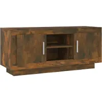 vidaXL Armoire TV chêne fumé 102x35x45 cm Bois composite