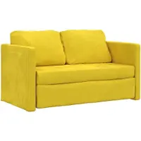 vidaXL Canapé de sol avec fonction sommeil jaune foncé 122x204x55 cm velours