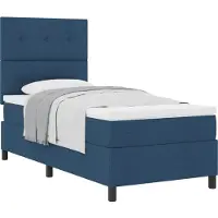 vidaXL Lit boxspring avec tête de lit bleu 80 x 200 cm Tissu