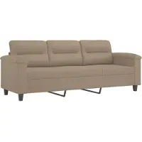 vidaXL Canapé à 3 places Taupe 180 cm Tissu microfibre