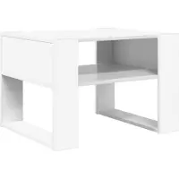 vidaXL Table basse avec rangement Blanc 66 x 53 x 45 cm Bois composite