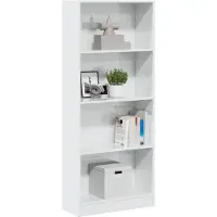 vidaXL Bibliothèque blanc brillant 60x24x143 cm bois d'ingénierie