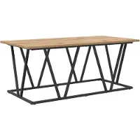 vidaXL Table basse artisanale en chêne, 100X50X40 cm, en bois reconstitué et métal Lumarko !