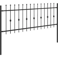 vidaXL Clôture à piquets Asten Noir 200 x 130 cm Acier thermolaqué