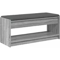 vidaXL Banc d'entrée avec coussin Gris Sonoma 100 x 38 x 46 cm
