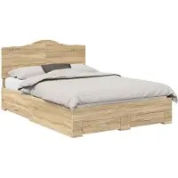 vidaXL Cadre de lit avec tête de lit Chêne Sonoma 150 x 200 cm Bois composite