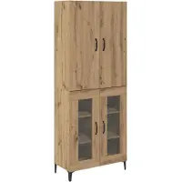 vidaXL Highboard Chêne Artisan 69,5 x 34 x 180 cm Matériau dérivé du bois