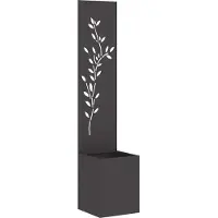 vidaXL Écran de confidentialité de jardin Floral Noir 32 x 140 cm