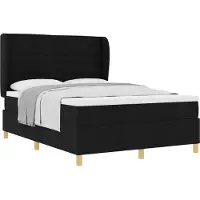 vidaXL Lit boxspring avec tête de lit, noir, 200 x 140 cm, tissu