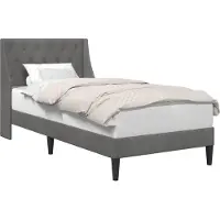 vidaXL Cadre de lit avec tête de lit gris foncé 80 x 200 cm velours