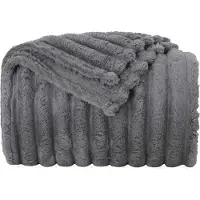 vidaXL Jeté Gris Foncé 240 X 220 Cm Toison