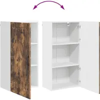 vidaXL Armoire murale PORTO en chêne fumé 50 x 31 x 100 cm
