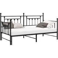 vidaXL Cadre de lit de jour noir 90 x 200 cm en acier