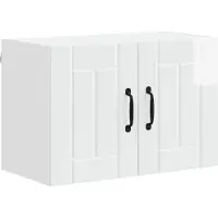 vidaXL Armoire murale LUCCA, 2 pièces, blanc brillant, panneau de fibres de bois