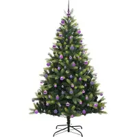 vidaXL Sapin de Noël Artificiel Articulé 300 LEDs Vert 210 cm