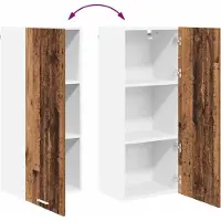 vidaXL Armoire suspendue avec porte Riga Bois Ancien 40 x 31 x 100 cm