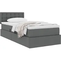 vidaXL Lit avec rangement et matelas Gris foncé 90 x 200 cm Velours
