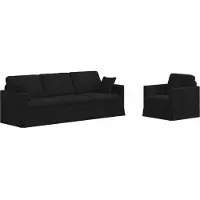 vidaXL Ensemble de canapés, 2 pièces, noir, en velours