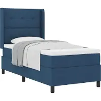 vidaXL Lit boxspring avec coussins et tête de lit, bleu, 200 x 80 cm, tissu