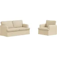 vidaXL Canapé 2 places Crème 162 x 80 x 85 cm Tissu