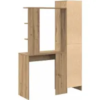 vidaXL Bureau avec étagère et espace de rangement, 2 pièces, finition chêne artisanal