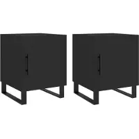 vidaXL Tables de chevet 2 pcs noir 40x40x50 cm bois d’ingénierie