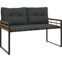 vidaXL Banc de jardin en bois avec coussin gris pâle uni 114 x 55 x 77 cm