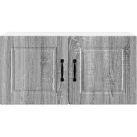 vidaXL Armoire murale PORTO, gris Sonoma, 80 x 31 x 40 cm, aggloméré