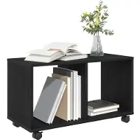 vidaXL Table d'appoint avec roulettes Chêne noir 72x33x42,5 cm Bois d'ingénierie