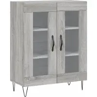 vidaXL Highboard Gris Sonoma 69,5x34x180 cm Matériau dérivé du bois