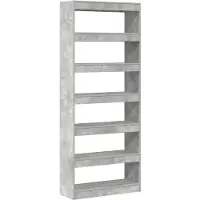 vidaXL Bibliothèque en béton gris 80x30x198 cm