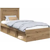vidaXL Cadre de lit en chêne artisanal 75 x 190 cm Pin massif