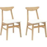 vidaXL Chaise de salle à manger 2 pcs Nature 42 x 47.5 x 81 cm