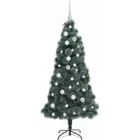 vidaXL Arbre de Noël artificiel pré-éclairé avec ensemble de boules