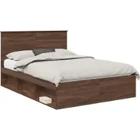 vidaXL Cadre de lit marron aspect chêne 140 x 200 cm Pin massif