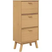 vidaXL Armoire à chaussures OLDEN marron 55x35x120 cm bois pin massif