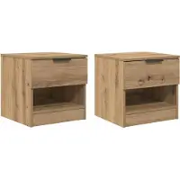 vidaXL Armoire de lit 2 pcs chêne artisanal 40 x 39 x 40 cm