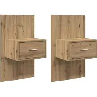 vidaXL Armoire de lit 2 pcs chêne artisanal 48,5 x 32,5 x 80 cm