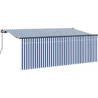 vidaXL , store enroulable bleu et blanc, 400 x 200 cm