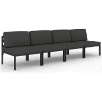 vidaXL Canapé de jardin 4 places avec coussins Aluminium Anthracite
