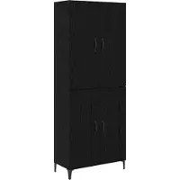 vidaXL Highboard noir imitation chêne 69,5 x 34 x 180 cm Bois composite