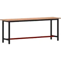 vidaXL Etabli 220x55x81,5 cm bois massif hêtre et métal