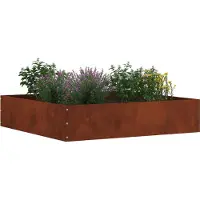 vidaXL Bordure de pelouse rouillée 60 x 60 x 13 cm Acier résistant aux intempéries