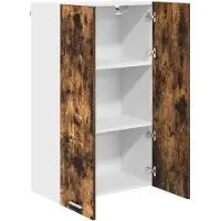 vidaXL Armoire suspendue avec porte Riga Chêne fumé 60 x 31 x 100 cm