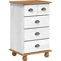 vidaXL Commode à tiroirs ASKIM, blanche, 45,8 x 40 x 79 cm
