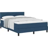 vidaXL Lit boxspring avec tête de lit bleu 140 x 200 cm Tissu