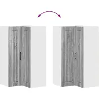 vidaXL Armoire d'angle murale LUCCA, gris Sonoma, 57 x 57 x 100 cm