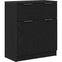 vidaXL Sideboard noir imitation chêne 60 x 30 x 70 cm Bois composite